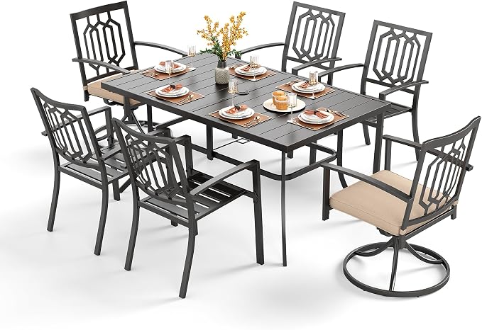 PHI VILLA 7 Pieces Outdoor Dining Set by PHIVILLAThepioneerofcomfortablehouseholdsupplies
