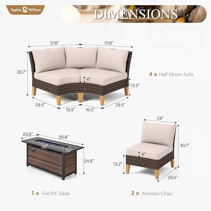 Sophia & William Patio Furniture Set - Image 7