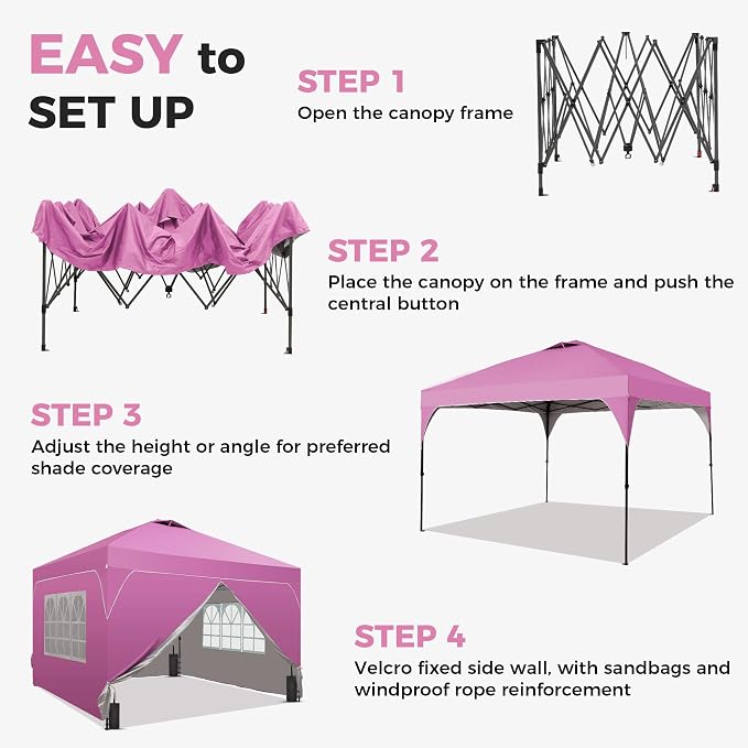 GDY 12x12FT Pop Up Canopy Tent - Image 3