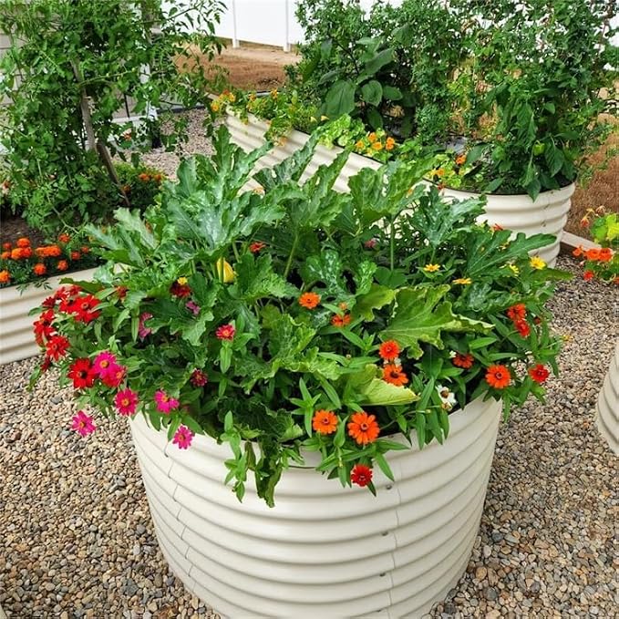 Vego garden 32" Tall 42" Round Raised Garden Bed Raised Bed Planter Box - Image 5