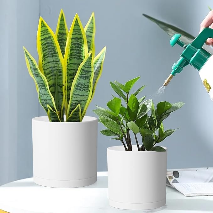 10/8/6 inch Deep Flower Pots, 3 Pack Cylinder Tall Plant Pots - Image 5