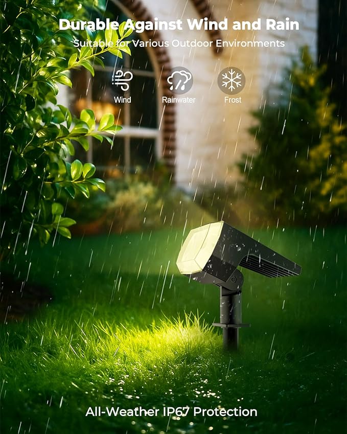 6 Packs Solar Spot Lights Outdoor, 64 LED 3000K Solar Lights Outdoor, IP67 - Image 7