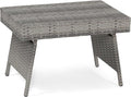 LDAILY Outdoor Side Table, Portable Wicker Coffee Table by LDAILY