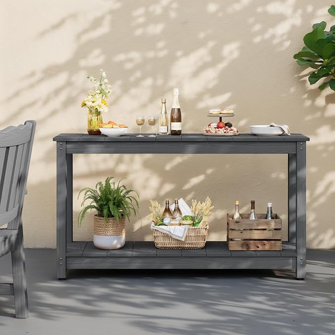 Stoog All-Weather Console Table, 2-Tier Patio Console Table Outdoor - Image 9