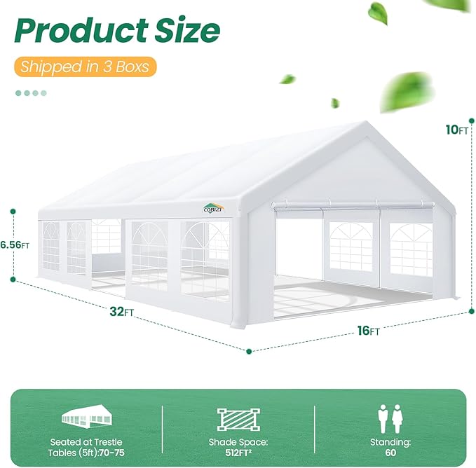 COBIZI 16x32 Party Tent Heavy Duty, Tents - Image 3