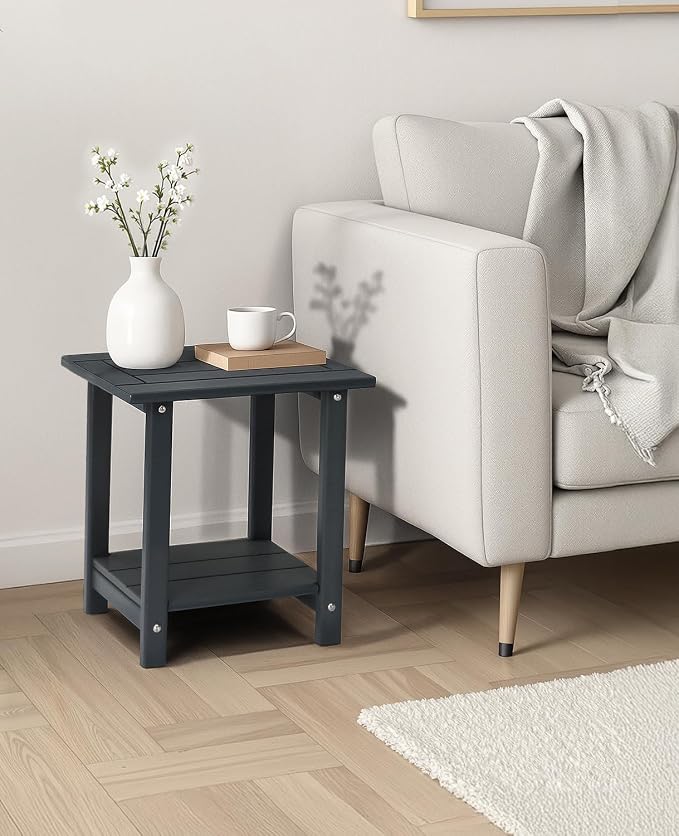 Outvita Adirondack Side Table, 16.5 Inch Square Outdoor End Table, HDPE Weather - Image 9