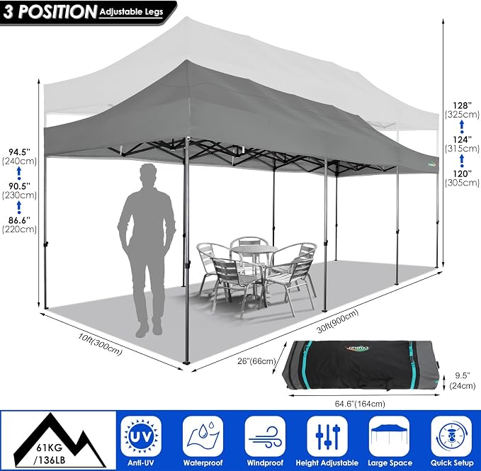 COBIZI 10x30 Heavy Duty Pop up Canopy - Image 6