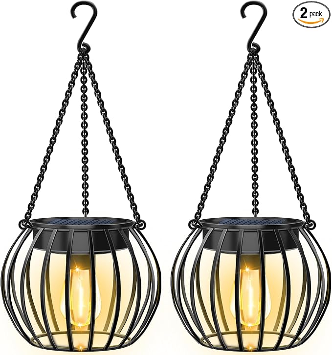 UBright Solar Lights Lanterns Outdoor Waterproof Hanging Solar Garden Lights by Lightupyourbrightlights