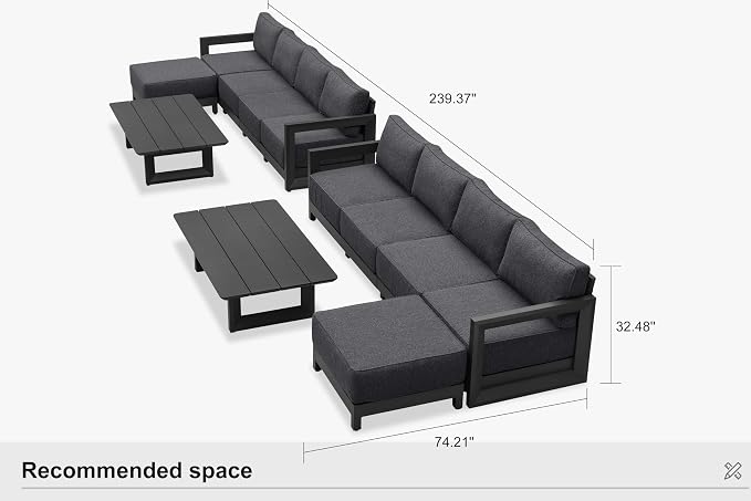 PURPLE LEAF Patio Furniture Set L-Shaped Outdoor Couch - Image 9
