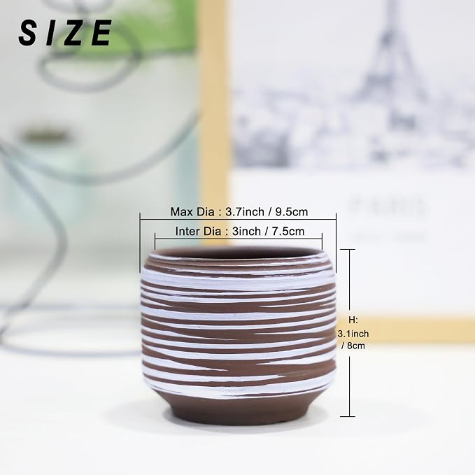 Mini Succulent Planter Set – 3.7 Inch Ceramic Pots - Image 3