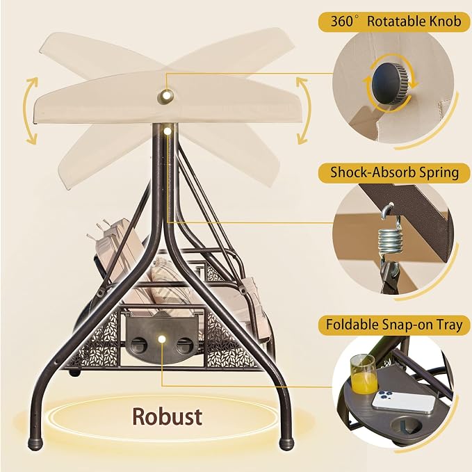 3-in-1 Convertible Outdoor Swing - Image 5