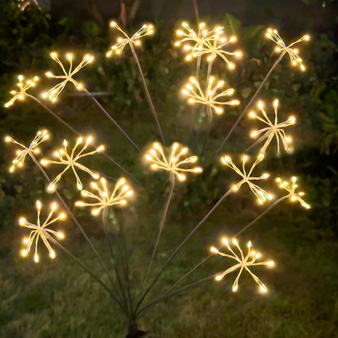 JJGoo Solar Garden Lights, New Upgraded 2 Pack Solar Swaying Starburst Light - Image 8