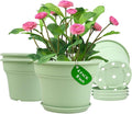 8 Inch Plastic-Flower Pot-for-Indoor Plants, 4 Pack Large Outdoor Planter Pot by Pottiffe