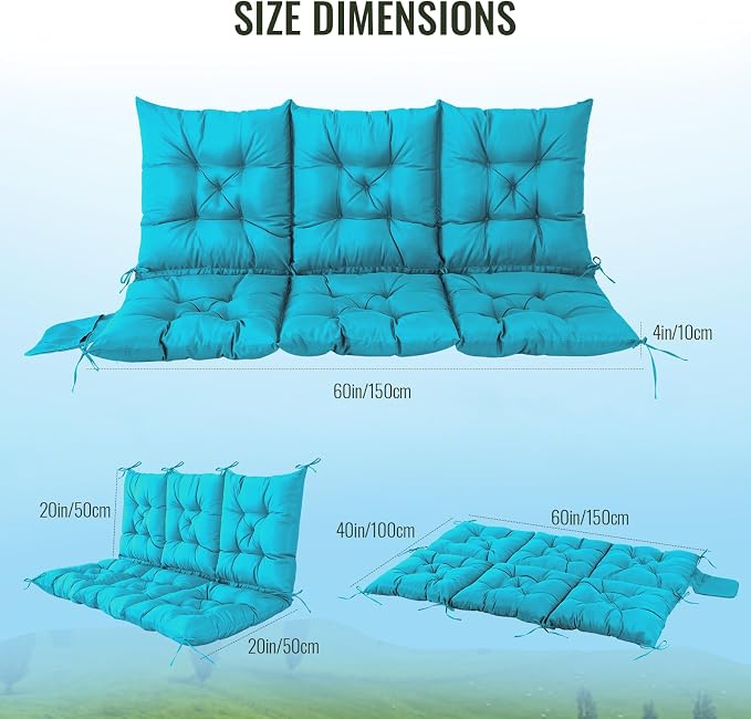 NACATIN 3 Seat Cushion for Outdoor Swing - Image 3