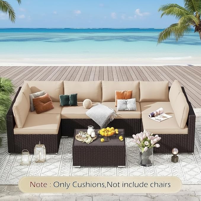 HOMREST Outdoor Replacement Cushions, 14-Piece Patio Furniture Cushion Set - Image 2