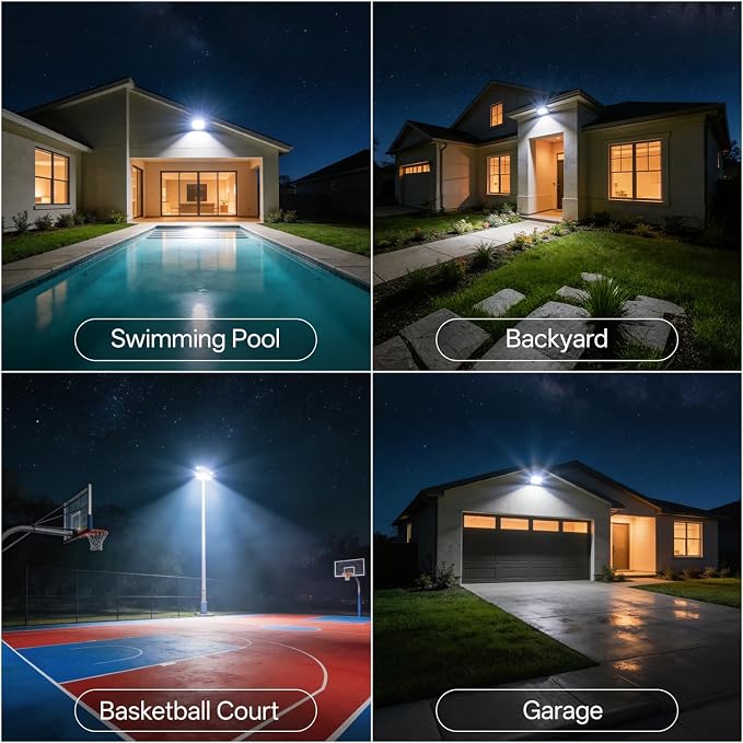 USTELLAR 120W LED Flood Lights Outdoor Hardwired 2Pack Bright 120W Equiv. - Image 6