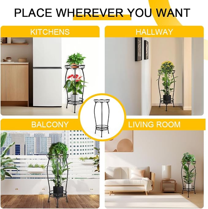 2 Tier Rustproof Iron Plant Stand - Image 6