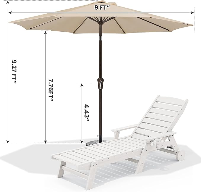 SERWALL Patio Chaise Lounge Chair Set of 2 - Image 3