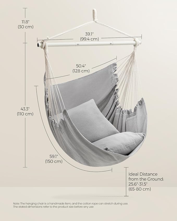 SONGMICS Hammock Chair, Load Capacity 500 lb, Hanging Chair - Image 5