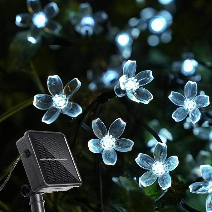 60 LED Solar String Lights Outdoor Waterproof Flower Fairy Lights by Unknown