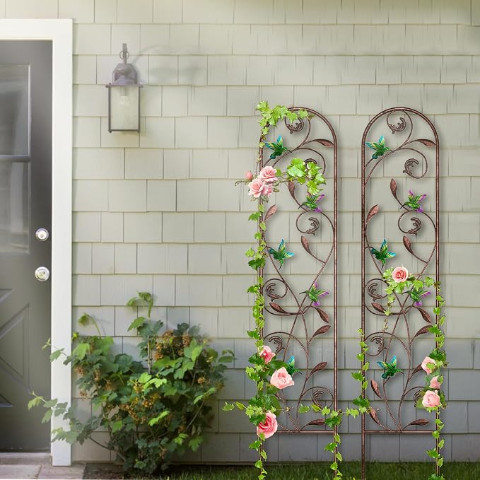 aboxoo Set of 2 Packs Hummingbird Metal Garden Trellis - Image 7