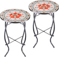2PCS 12 Inch Small Outdoor Side Table by Arbuxzuy