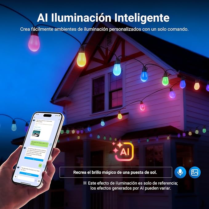 NEEWER 48ft Outdoor String Lights, App Control Smart AI RGBW Hanging Outside - Image 5