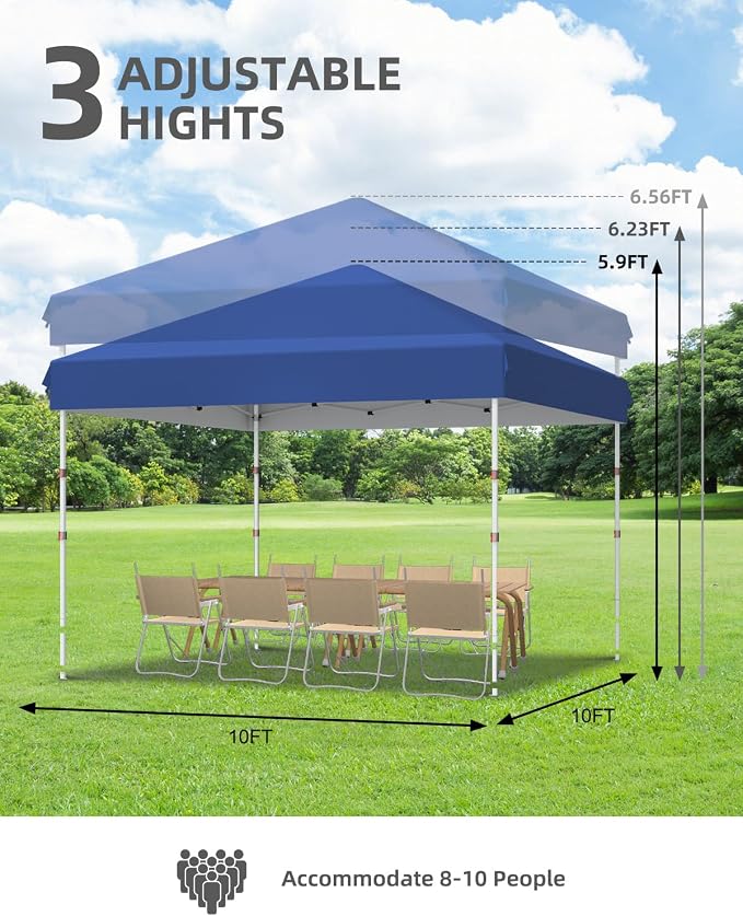 Garvee 10x10 Pop Up Canopy Tent, Heavy Duty Commercial Instant Shelter - Image 4
