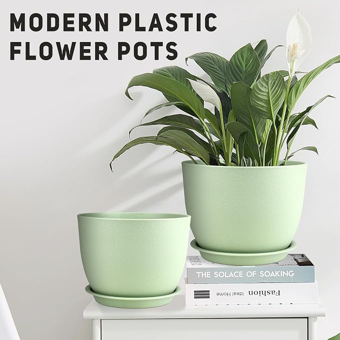 Plant Pots 12/10/9 inch Set of 3, Flower Pots - Image 3