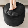 HIGOGOGO Round Stuffed Pouf Ottoman, Pu Leather Poufs by HIGOGOGO
