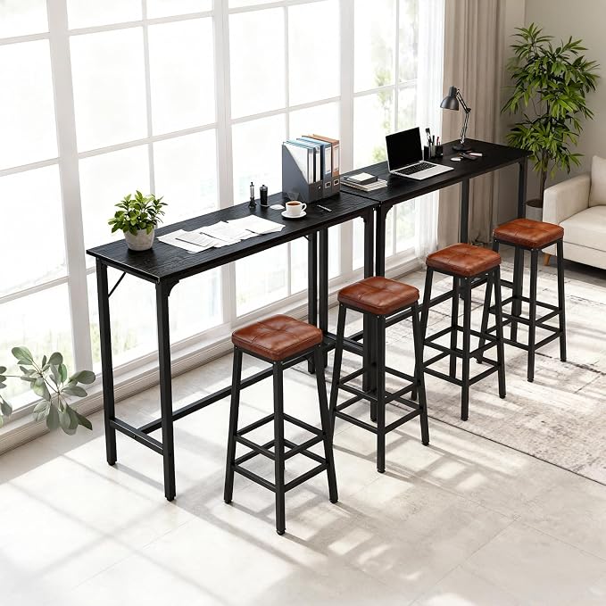 Karl home 43" Rectangular Bar Table, High Top Counter Height Table - Image 8