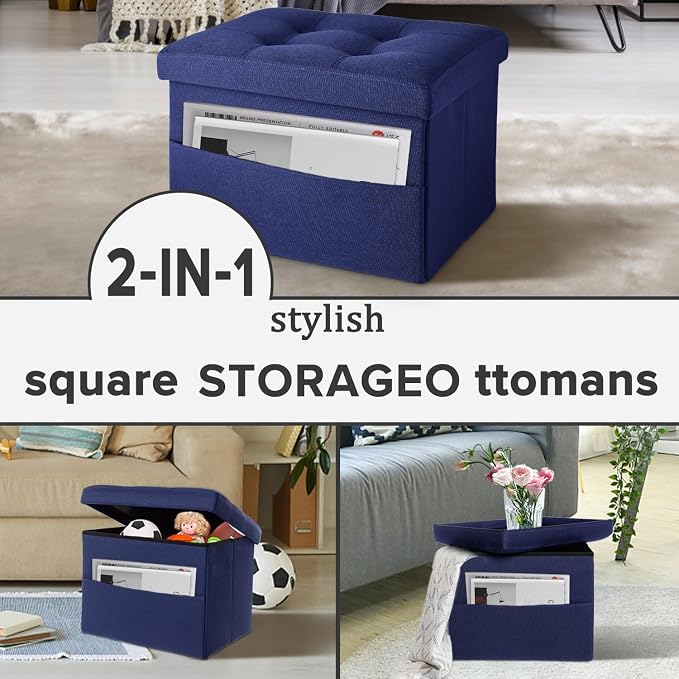LINMAGCO Storage Ottoman Folding Foot Stool Foot Rest - Image 9