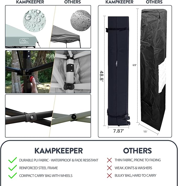 KAMPKEEPER 10x10 Pop-Up Canopy Tent, Waterproof, Portable Shade - Image 5