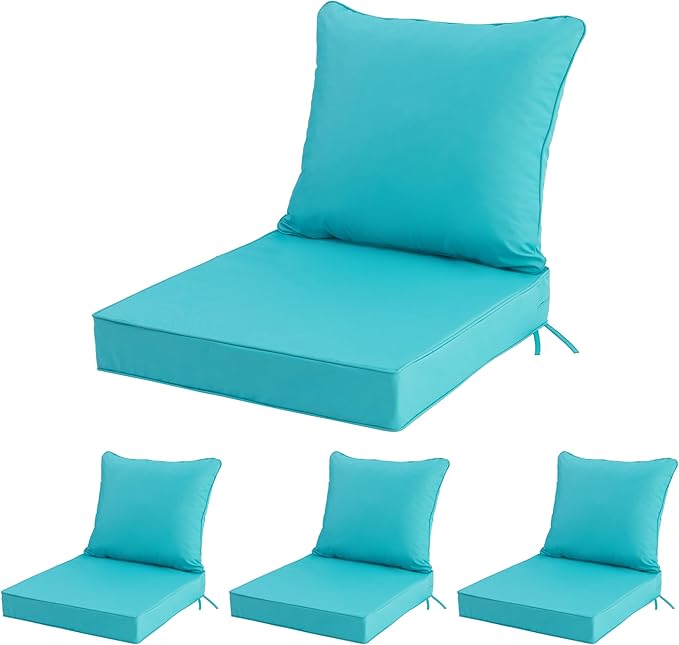 24x24 Inch Outdoor Chair Cushions Set of 4, Patio Furniture Cushions by Unknown