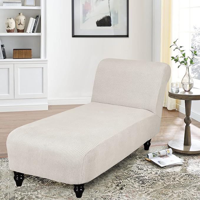 FantasDecor Chaise Lounge Cover Stretch Armless Chair Slipcover - Image 3