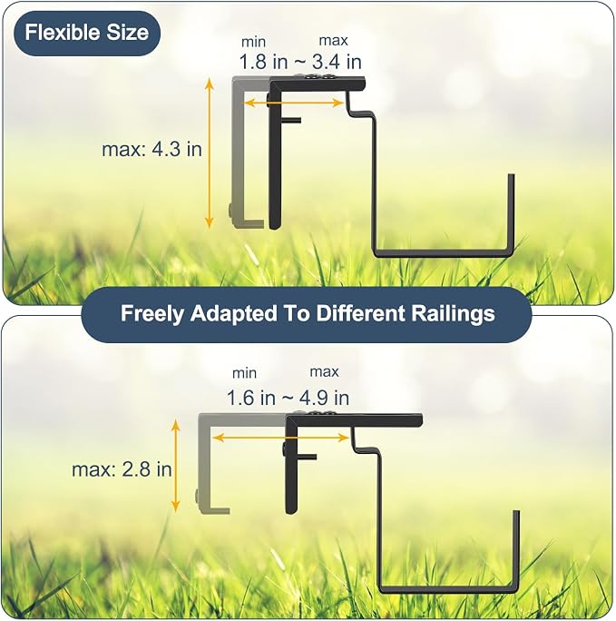smusei 4 Pack 17 Inch Deck Railing Planter Boxes Window Boxes Planters - Image 5