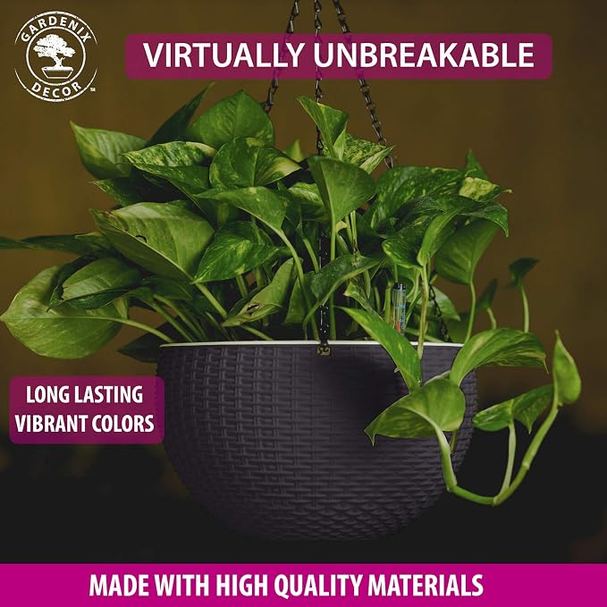 GARDENIX DECOR 11'' Self Watering Hanging planters - Image 3