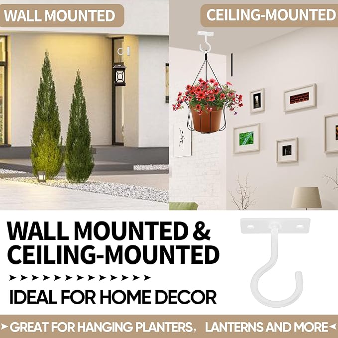 Ceiling Hooks for Hanging Plants 4pack 2.5inch Wall Mount Plant Hooks Meatl - Image 4