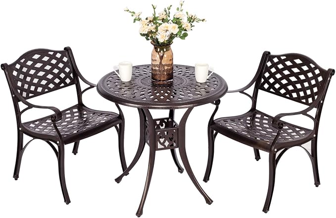 YUSING 3 Piece Outdoor Patio Bistro Set, Furniture Set by YUYUSING