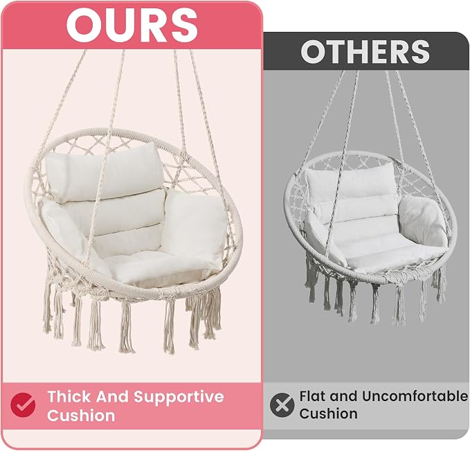 Macrame Hammock Hanging Swinging Chair - Image 2