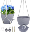 Self Watering Hanging Planters 10 inch, 2 Pack Hanging Flower Pots by Meowell