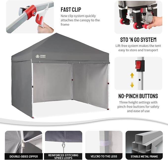 CROWN SHADES 10X10 Comercial Instant Canopy Pop Up Tent - Image 5