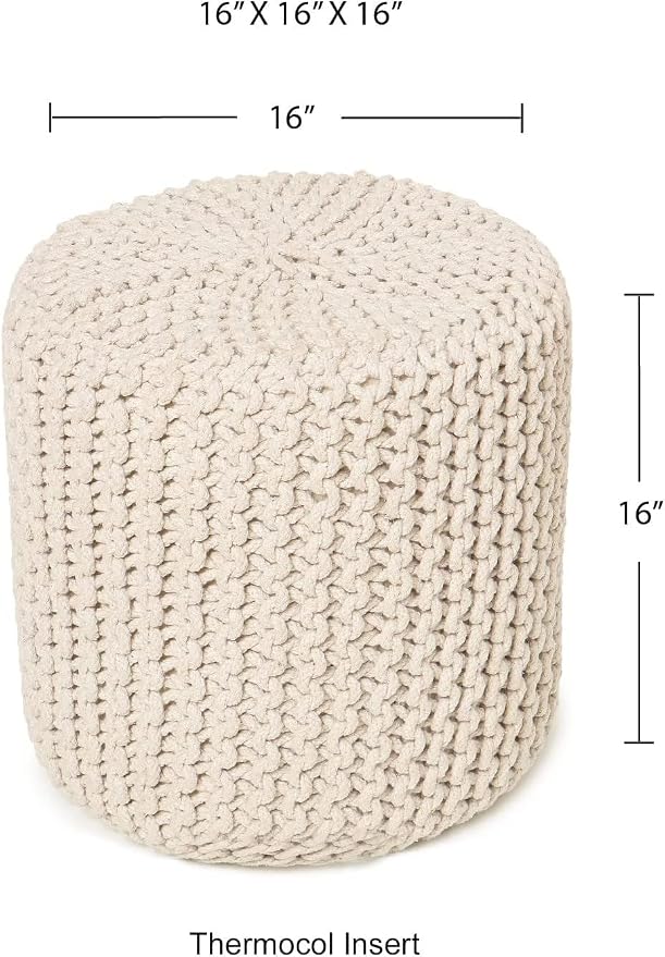 REDEARTH · Cylindrical Hand Knitted Pouf - Image 3