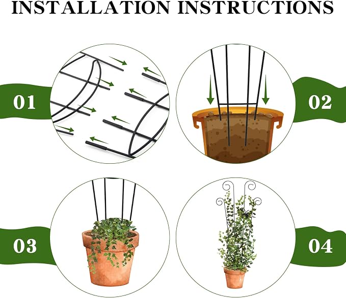 ZOUTOG Trellis for Climbing Plants Indoor 4 Pack 30 Inch, Rustproof Metal - Image 4
