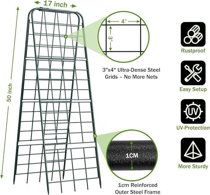 Heavy Duty 50"x17" Adjustable A-Frame Trellis - Image 2