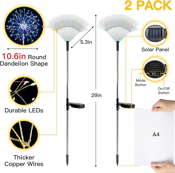 suddus Solar Garden Lights Outdoor Waterproof Decorative, Flowerbed Party - Image 6