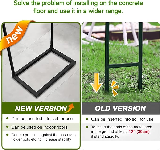 Metal Pergola Arbor with Base, 4.6 Feet Wide x7.9 Feet High Easy to Assemble - Image 3