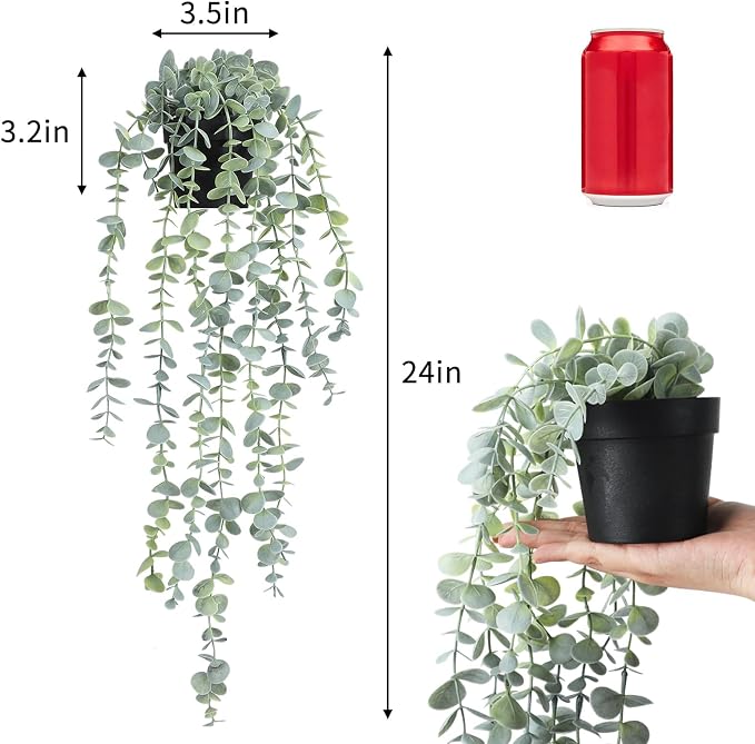 COCOBOO 3pcs Hanging Fake Plants, Artificial Hanging Plants Fake Potted - Image 3