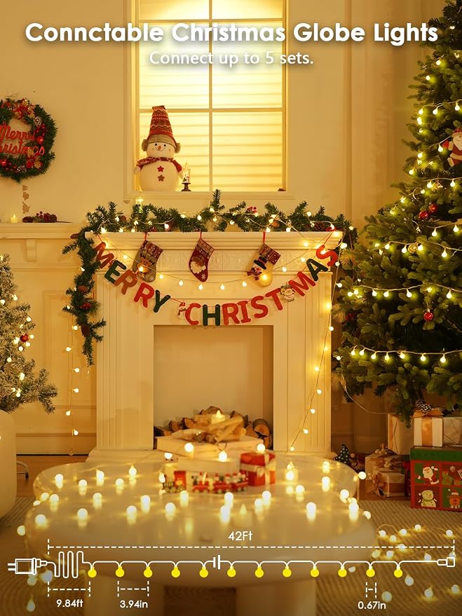 LORRYTE 2026 New Connectable 43FT Smart Voice Controlled Globe String Lights - Image 7