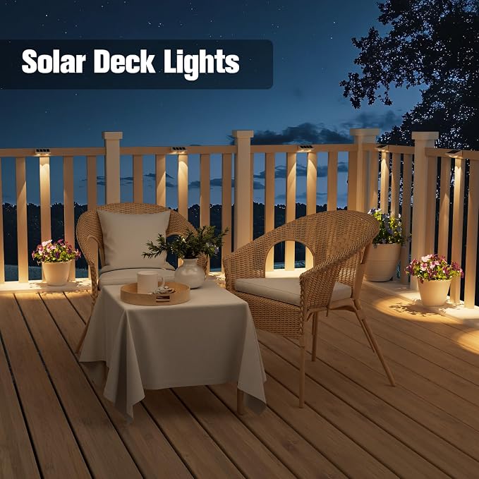 NIORSUN Solar Fence Lights, 16 Pack Solars Deck Light, Warm White Color - Image 5